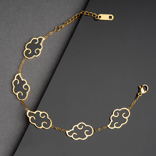 Akatsuki Cloud Bracelet + Necklace Set - Naruto - 18K Gold Plated - craftedbykaiyo