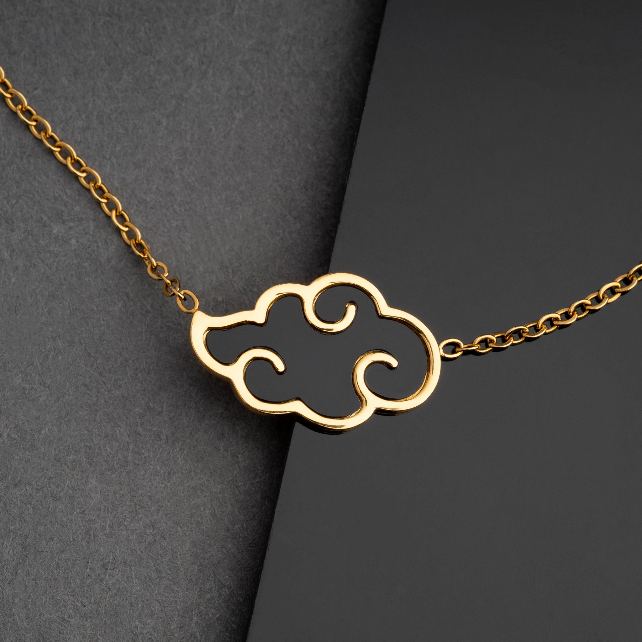Akatsuki Cloud Bracelet + Necklace Set - Naruto - 18K Gold Plated