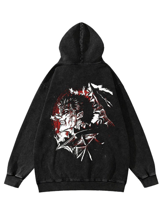 BERSERK GUTS VINTAGE HOODIE - craftedbykaiyo