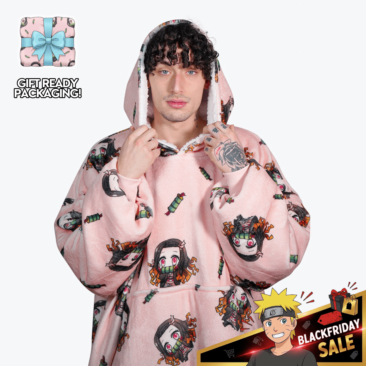 Nezuko Blanket Hoodie - Demon Slayer - craftedbykaiyo