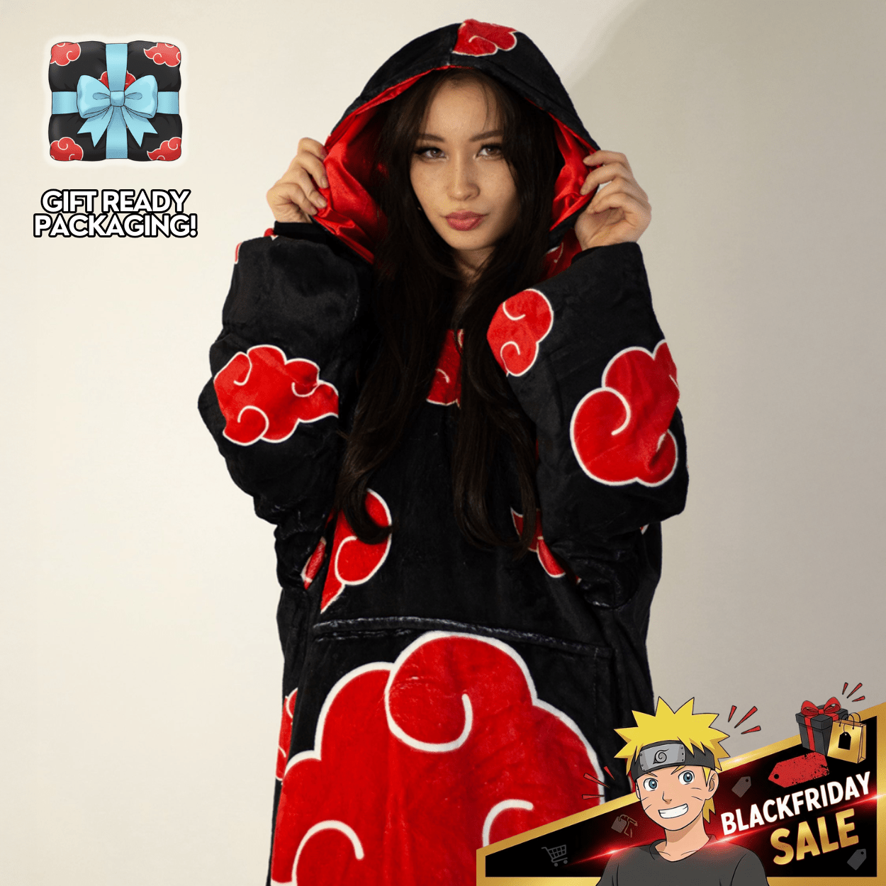 Akatsuki Blanket Hoodie - Naruto - craftedbykaiyo