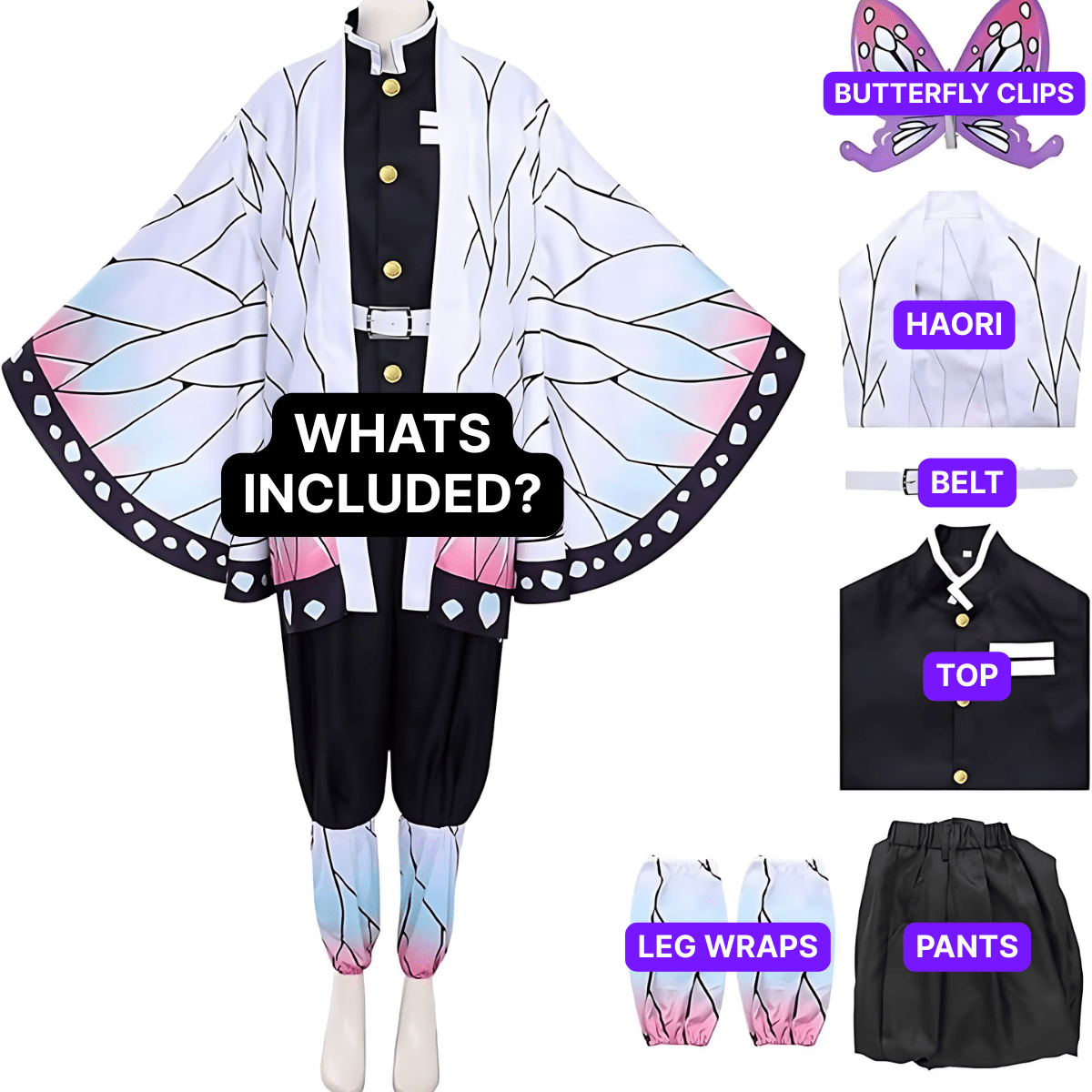 Shinobu Costume - Demon slayer - craftedbykaiyo