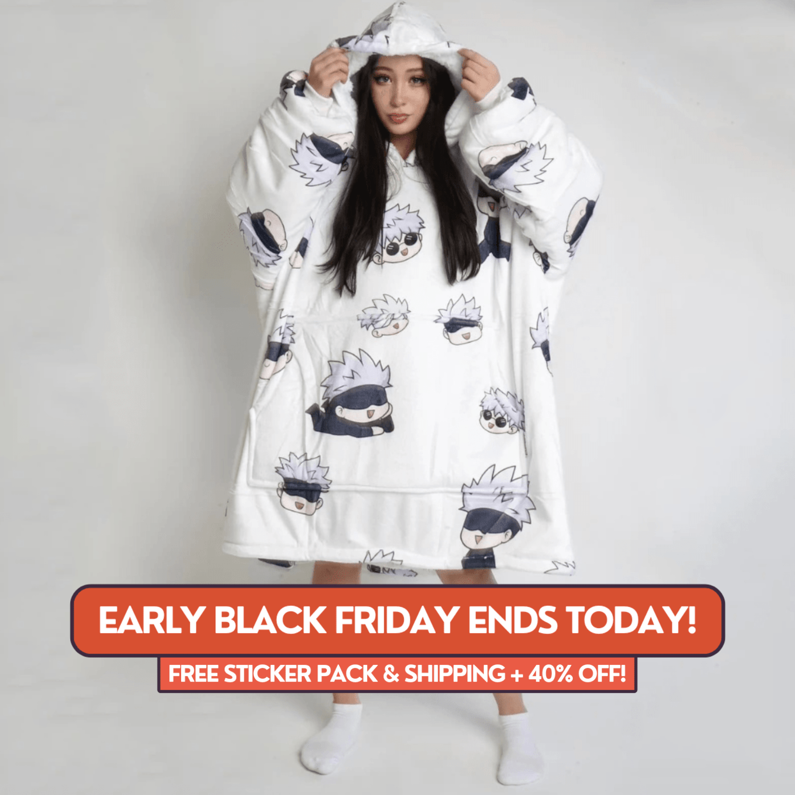 Satoru Gojo Blanket Hoodie - JJK - craftedbykaiyo