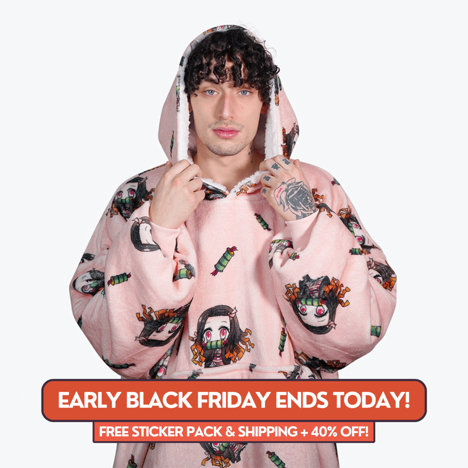 Nezuko Blanket Hoodie - Demon Slayer - craftedbykaiyo