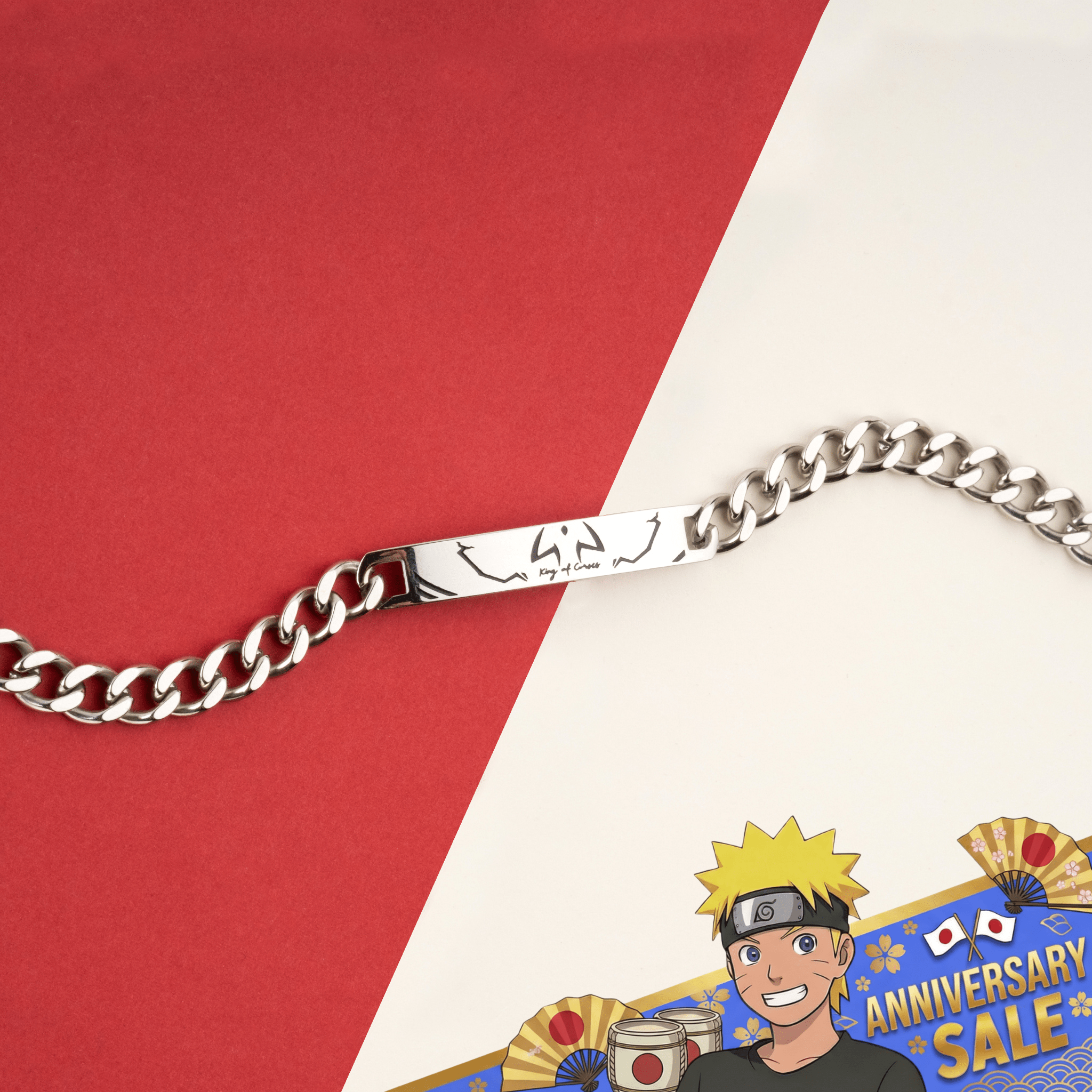 Sukuna Bracelet - Silver - Jujutsu Kaisen - craftedbykaiyo