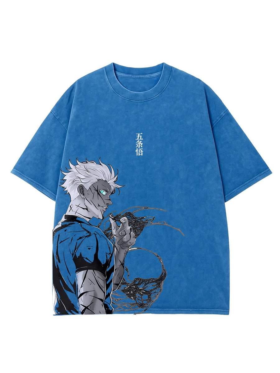 SORCERER BLUE OVERSIZE VINTAGE TEE - craftedbykaiyo