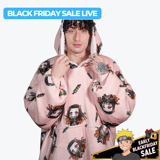 Nezuko Blanket Hoodie - Demon Slayer - craftedbykaiyo