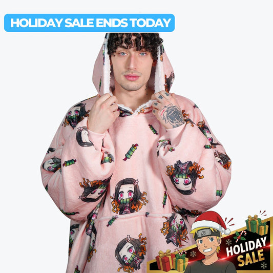 Nezuko Blanket Hoodie - Demon Slayer - craftedbykaiyo