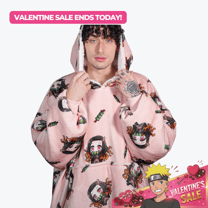 Nezuko Blanket Hoodie - Demon Slayer - craftedbykaiyo