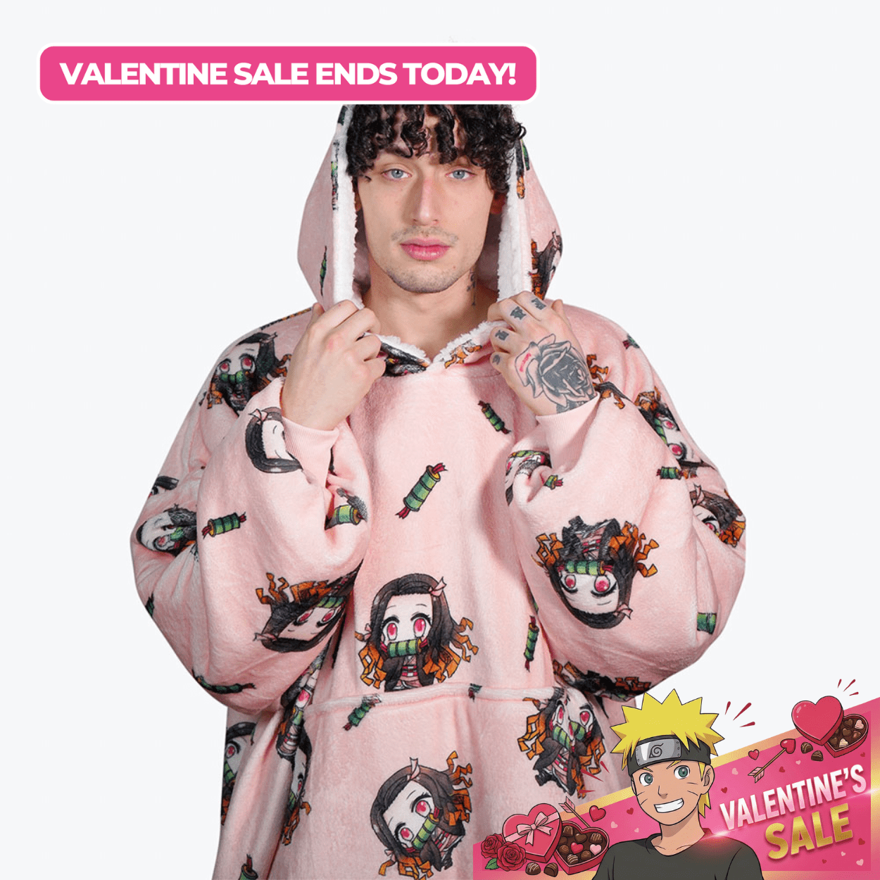 Nezuko Blanket Hoodie - Demon Slayer - craftedbykaiyo