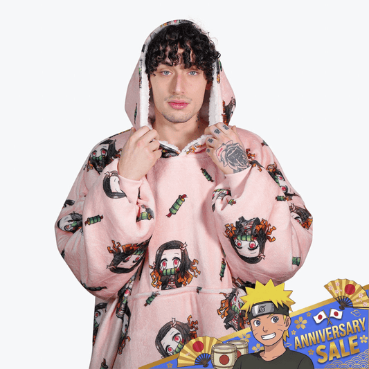 Nezuko Blanket Hoodie - Demon Slayer - craftedbykaiyo