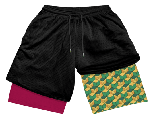WATER PILLAR PERFORMANCE SHORTS - craftedbykaiyo