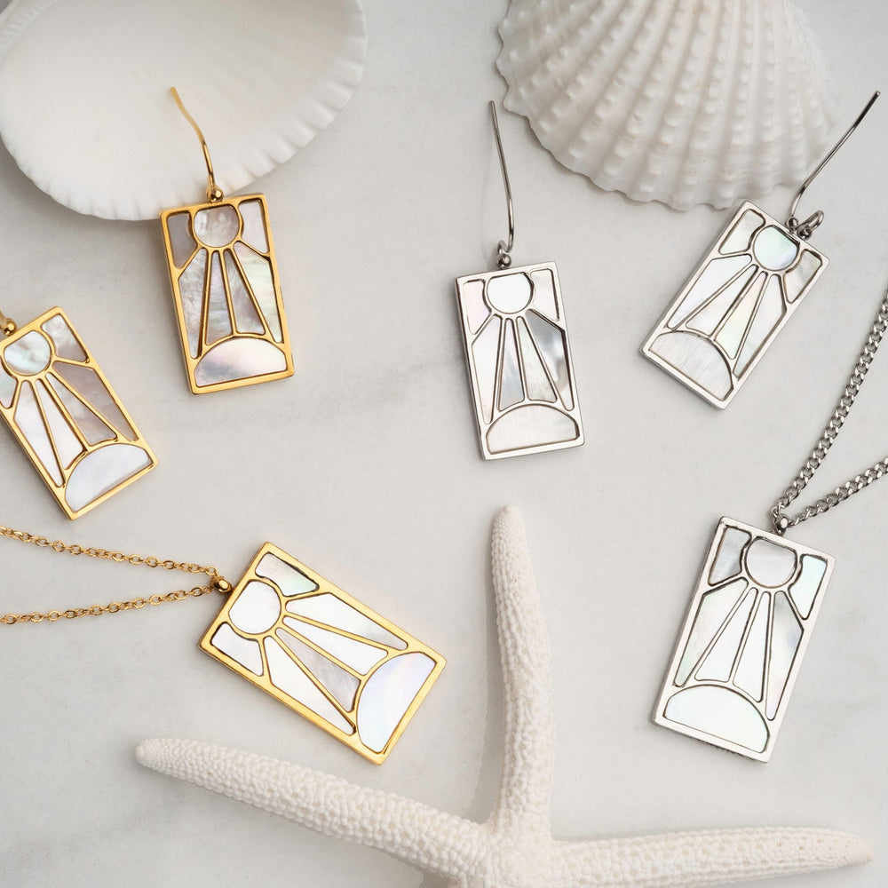 Tanjiro's Necklace & Earring Set - Pearl Hanafuda 🎁 - craftedbykaiyo