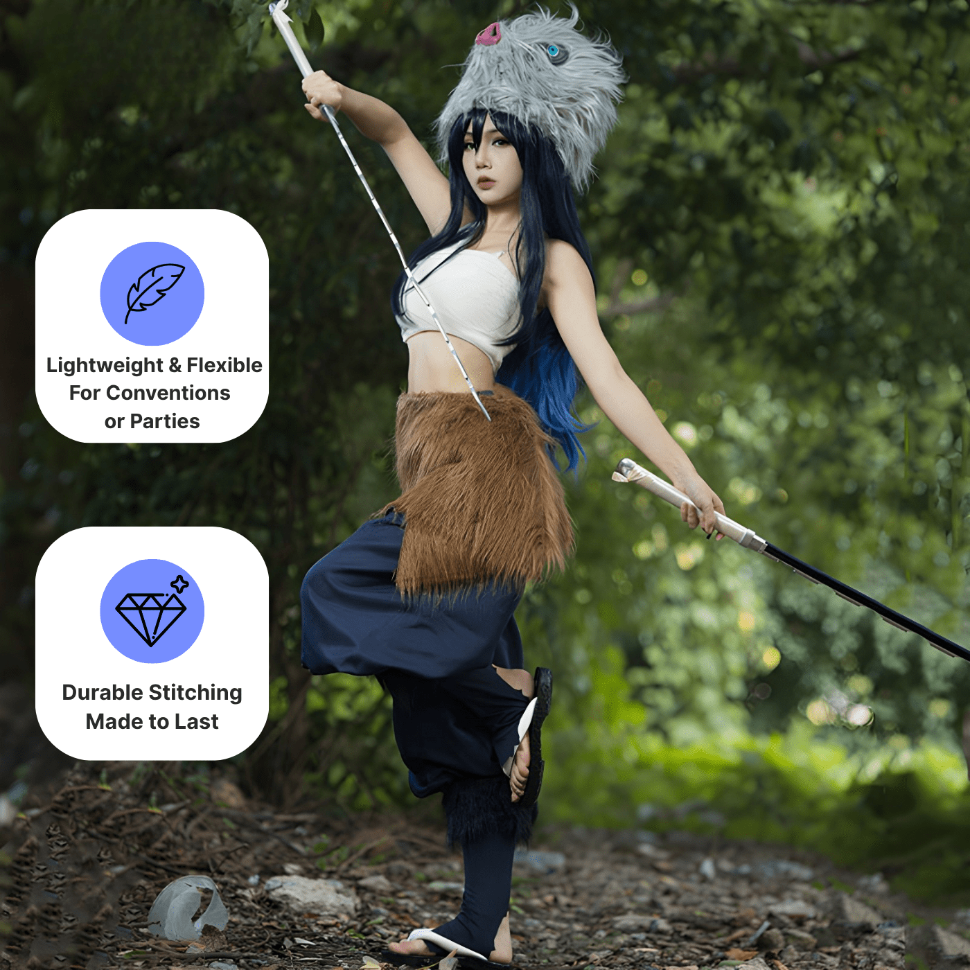 Inosuke Cosplay - Demon slayer - craftedbykaiyo