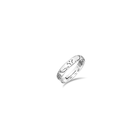 Sukuna Silver Pattern Ring - JJK - craftedbykaiyo