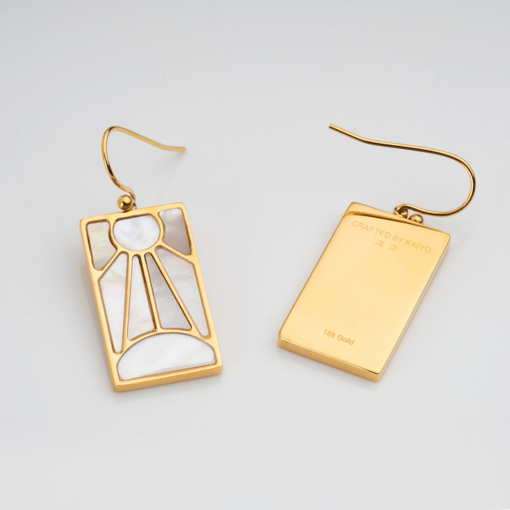 Tanjiro's Necklace & Earring Set - Pearl Hanafuda - craftedbykaiyo
