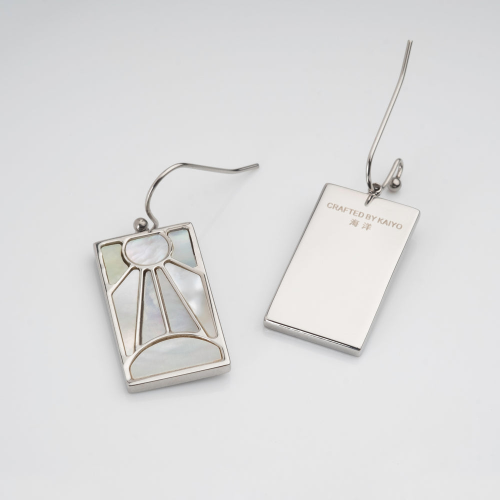 Tanjiro's Necklace & Earring Set - Pearl Hanafuda - craftedbykaiyo