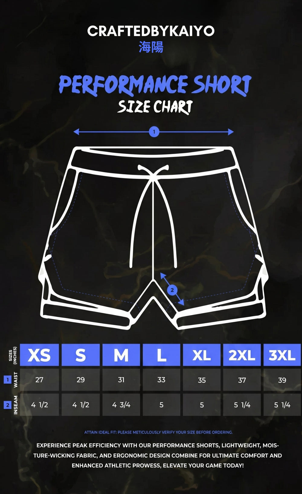 WATER PILLAR PERFORMANCE SHORTS - craftedbykaiyo