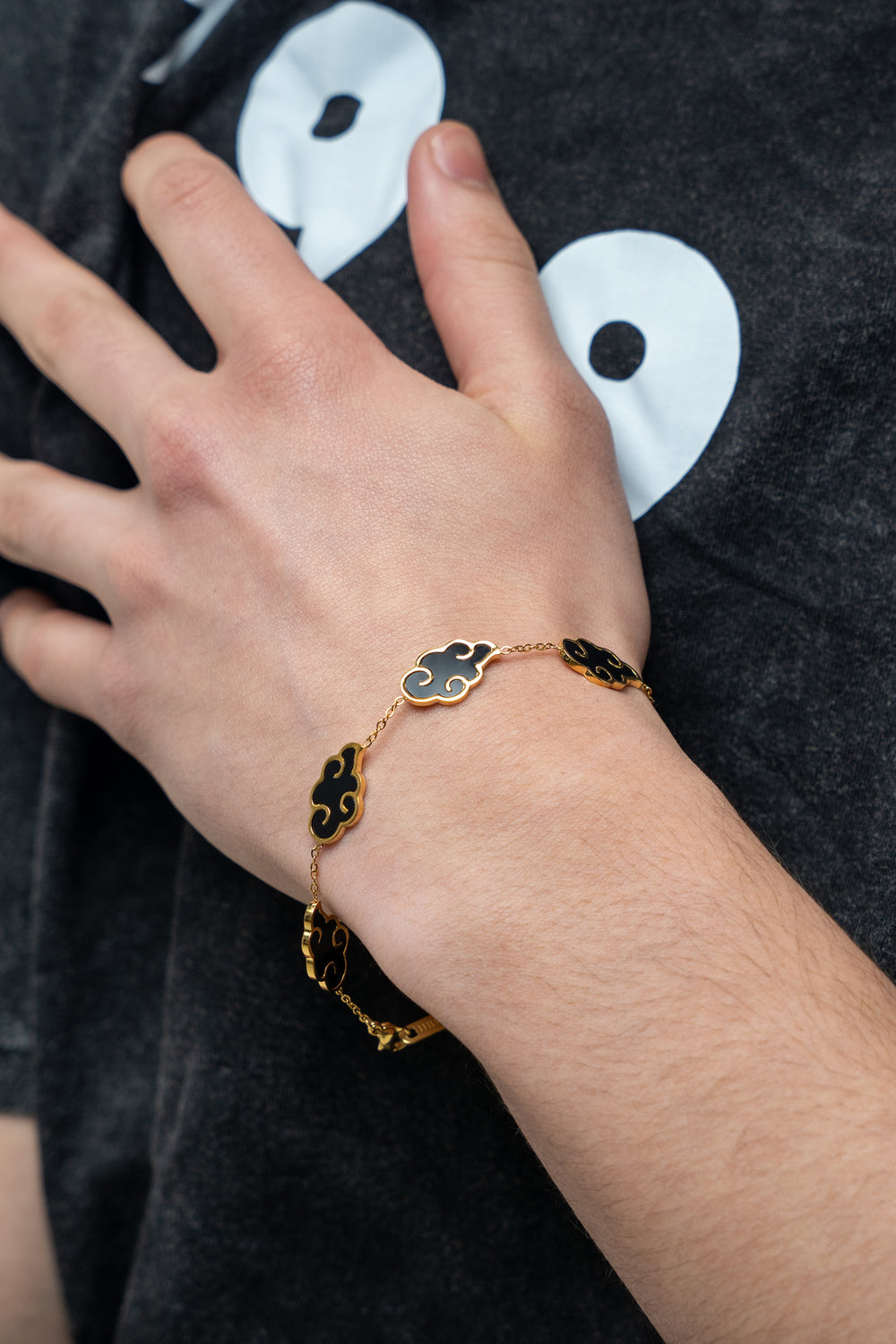 Akatsuki Cloud Bracelet + Necklace Set - Naruto - 18K Gold Plated - craftedbykaiyo
