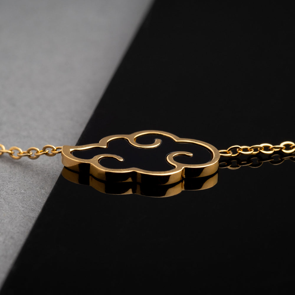 Akatsuki Cloud Bracelet + Necklace Set - Naruto - 18K Gold Plated - craftedbykaiyo