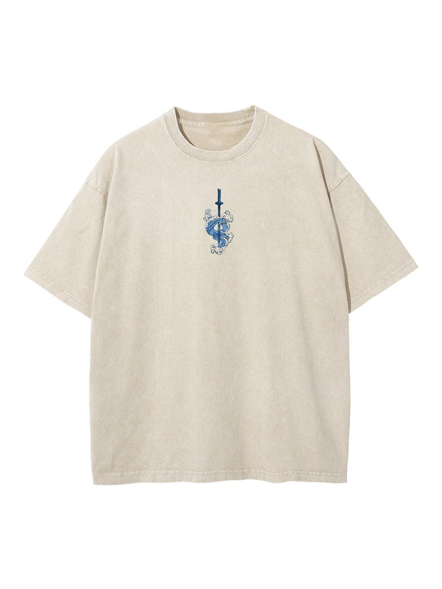 TANJIRO WATER BREATHING 2 - SIDED VINTAGE TEE - craftedbykaiyo