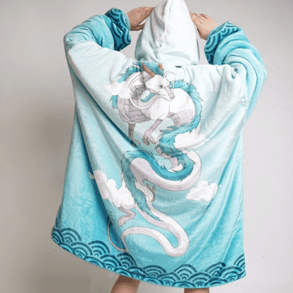 Haku Blanket Hoodie - Spirited Away - craftedbykaiyo