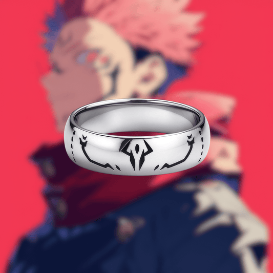Sukuna Silver Pattern Ring - JJK - craftedbykaiyo