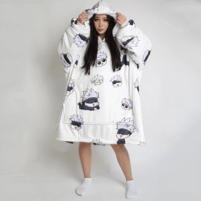 Satoru Gojo Blanket Hoodie - JJK - craftedbykaiyo