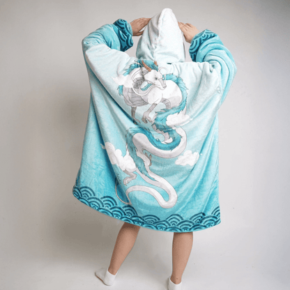 Haku Blanket Hoodie - Spirited Away - craftedbykaiyo