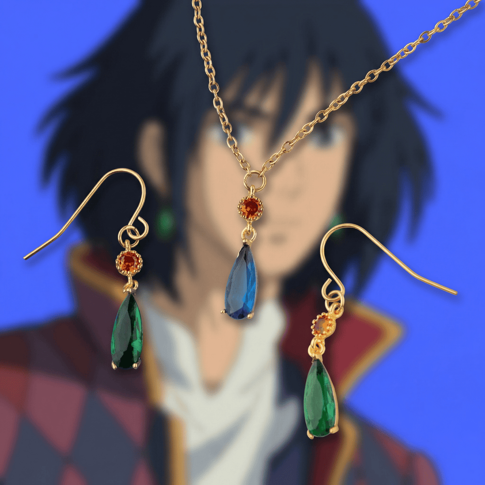 Howls Moving Castle - Wizard Howl - Necklace + Earring Set - craftedbykaiyo