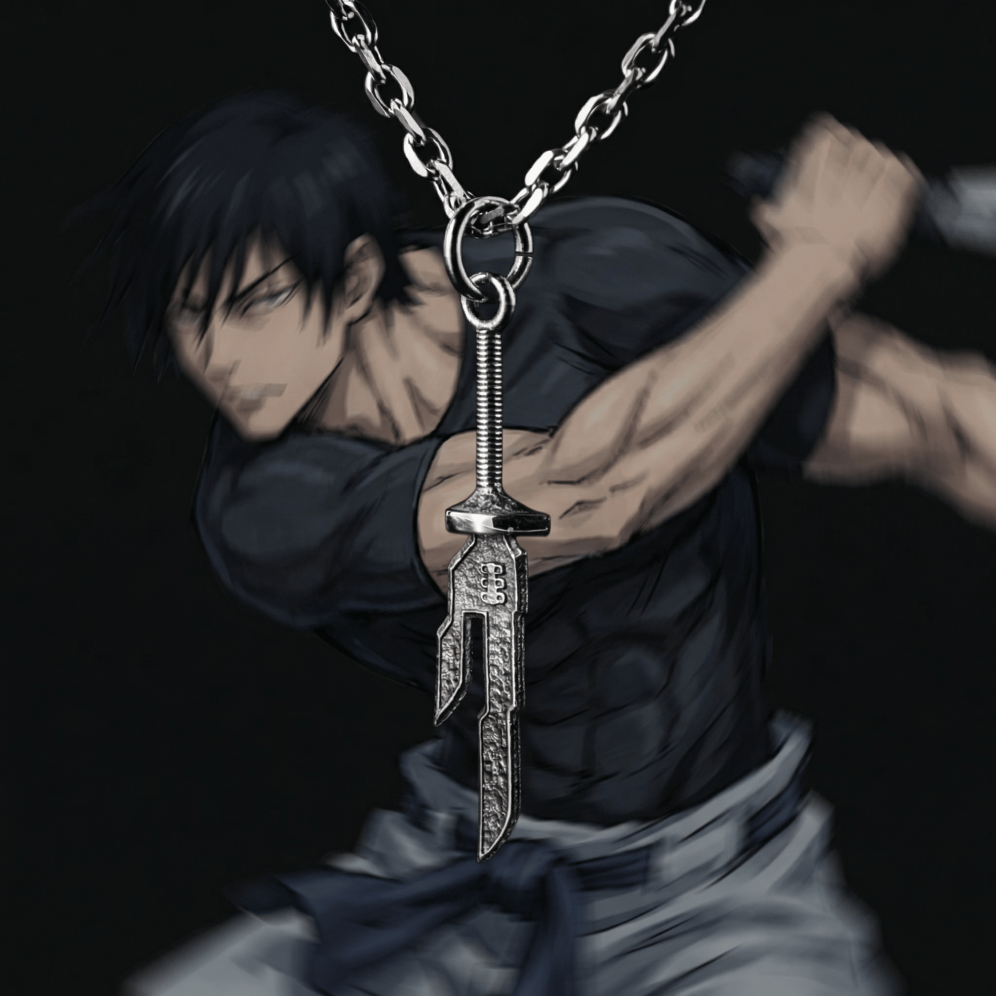 JJK - Inverted Spear of Heaven Necklace (Toji) - craftedbykaiyo