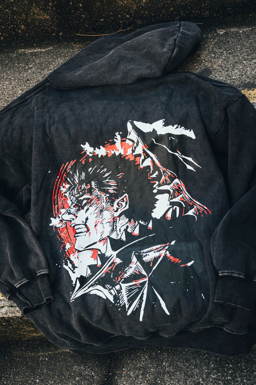 BERSERK GUTS VINTAGE HOODIE - craftedbykaiyo