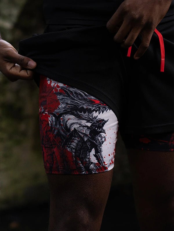 Black Swordsman Performance Shorts - craftedbykaiyo