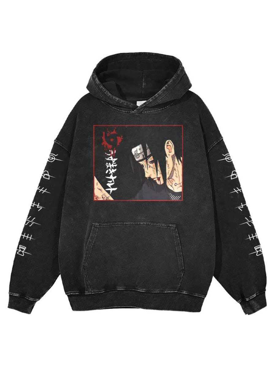 UCHIHA BROTHERS VINTAGE HOODIE - Naruto - craftedbykaiyo