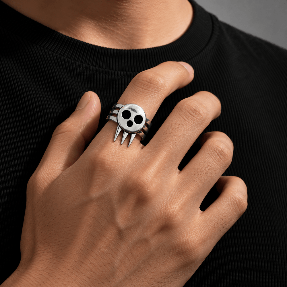 Death the Kid Skull Adjustable Ring - Soul Eater - craftedbykaiyo