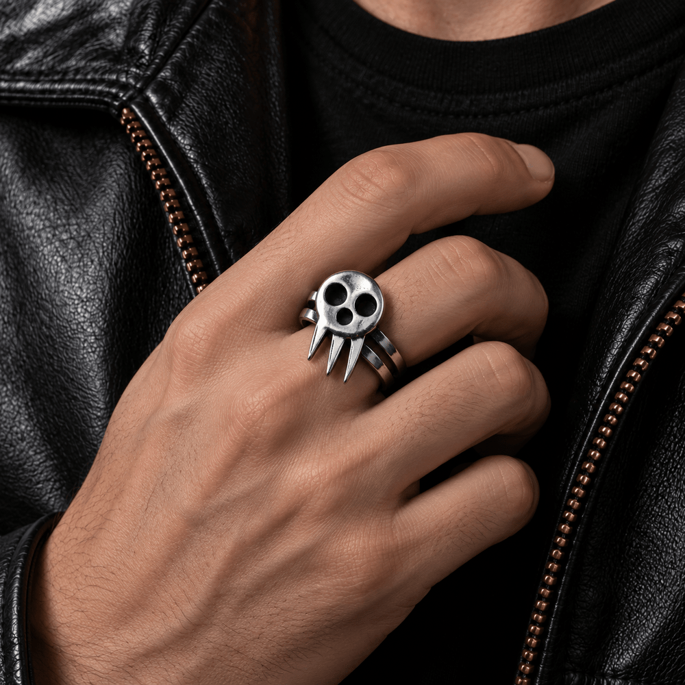 Death the Kid Skull Adjustable Ring - Soul Eater - craftedbykaiyo