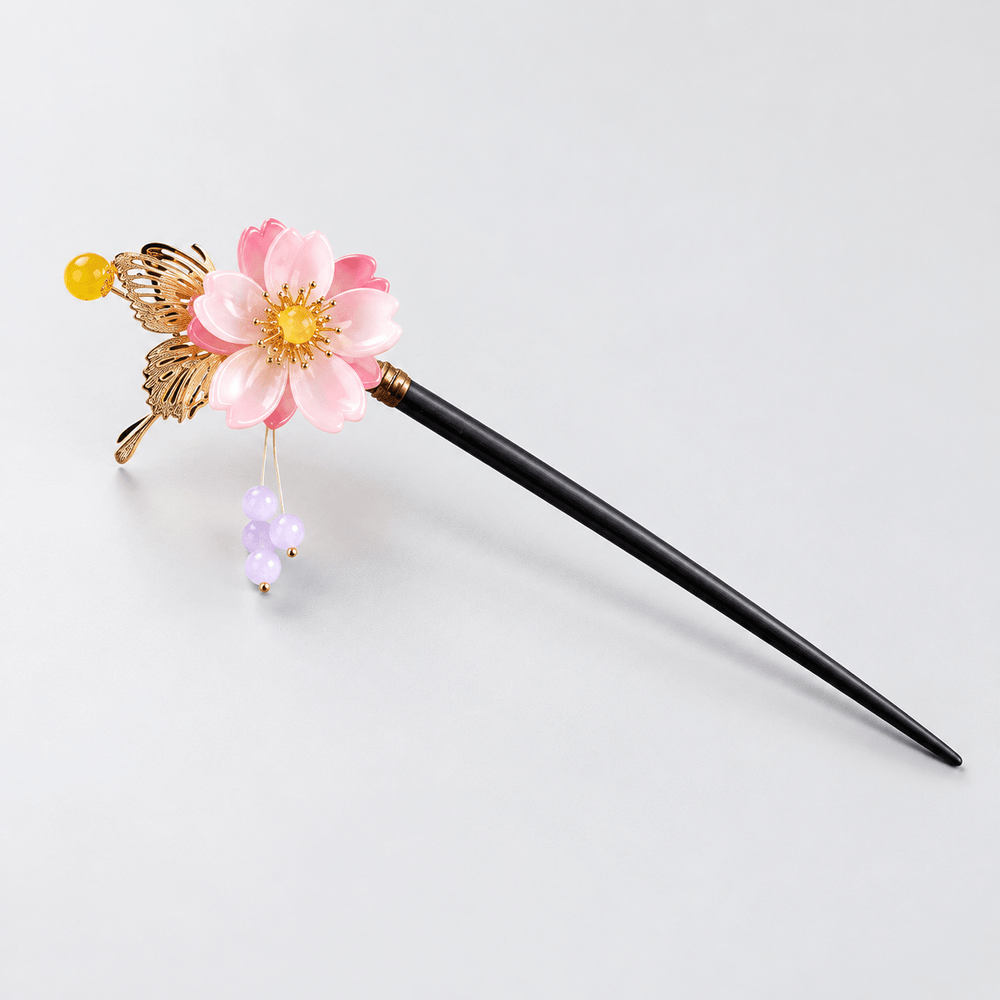 Nanami's Flower Kanzashi Hairpin - Kamisama Kiss - craftedbykaiyo