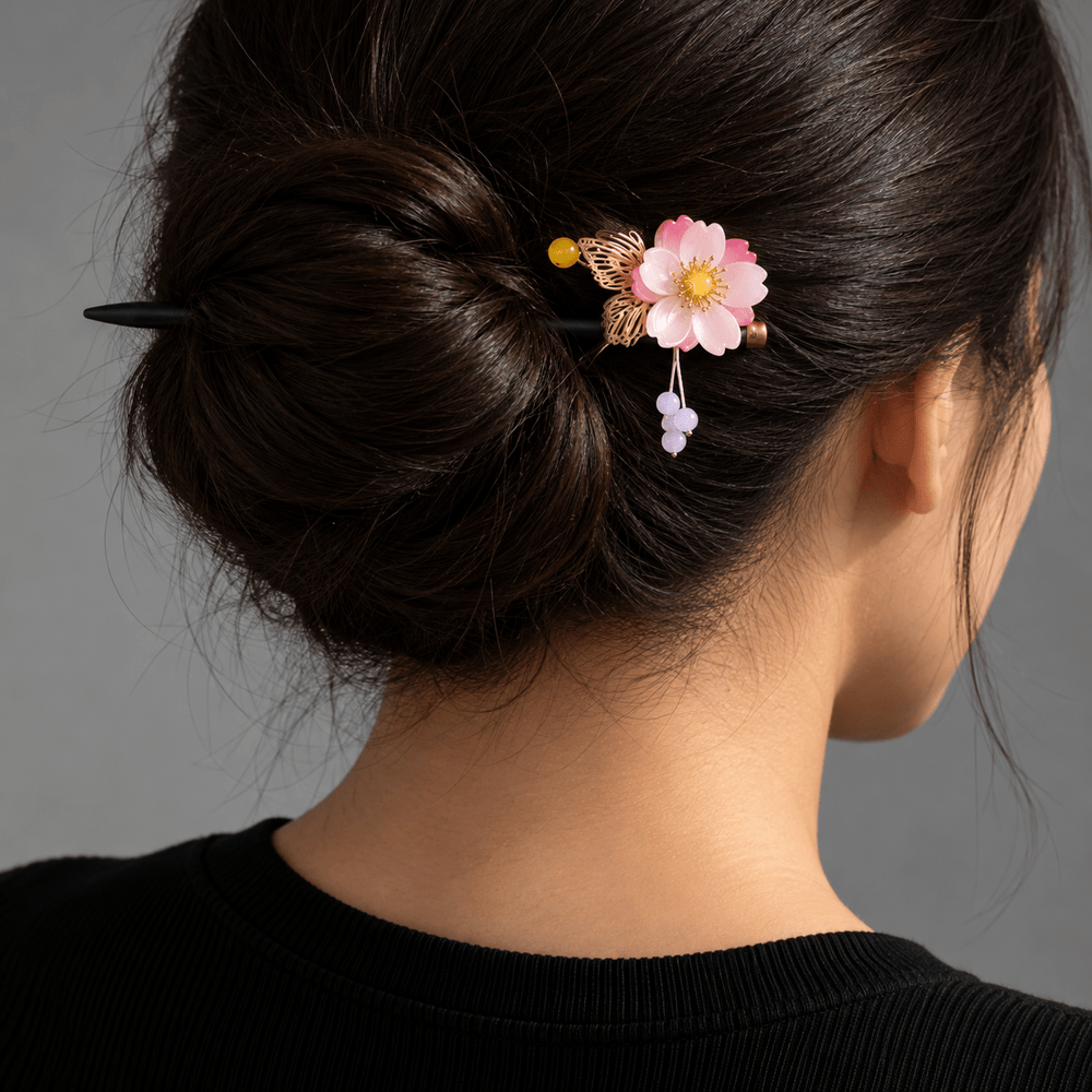 Nanami's Flower Kanzashi Hairpin - Kamisama Kiss - craftedbykaiyo