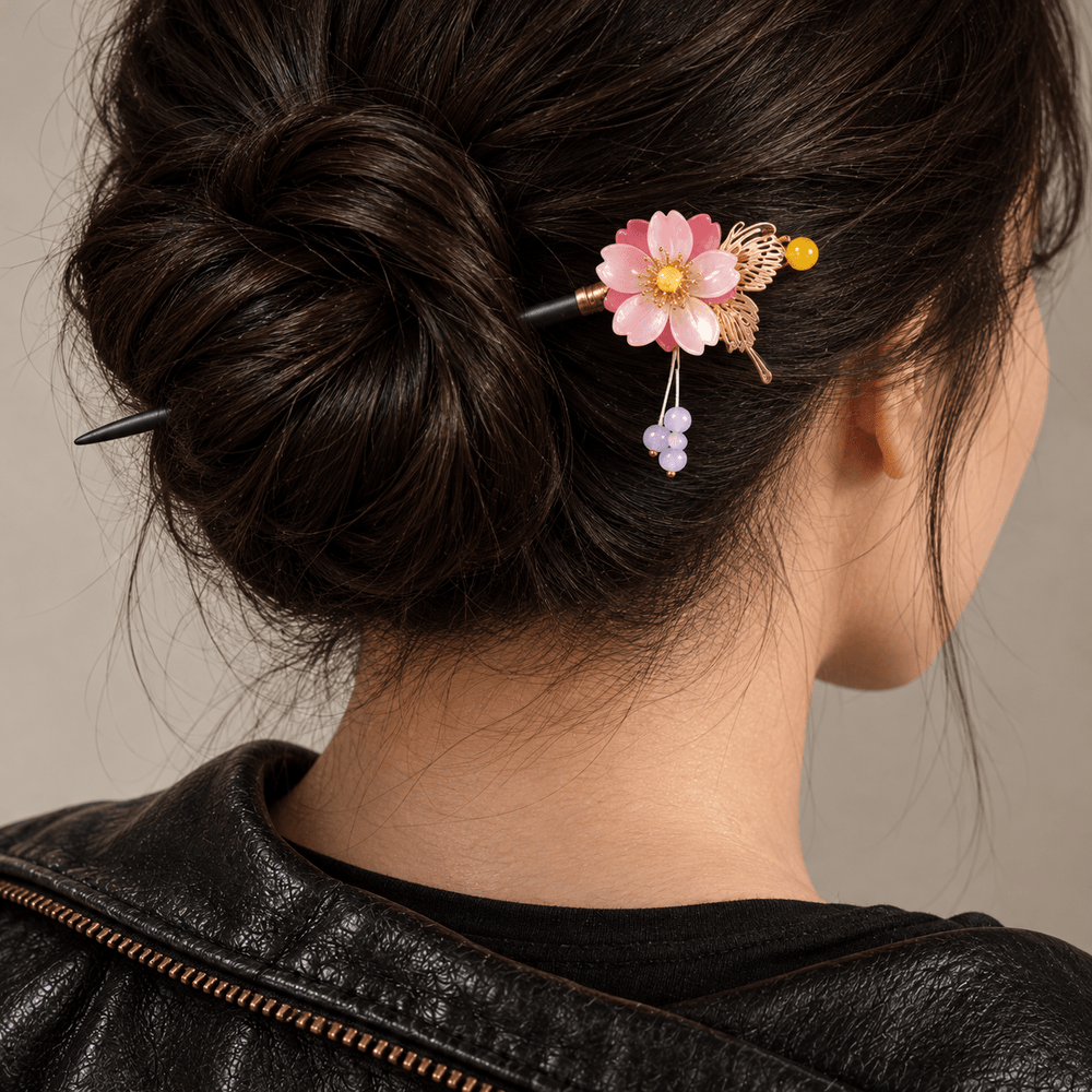 Nanami's Flower Kanzashi Hairpin - Kamisama Kiss - craftedbykaiyo