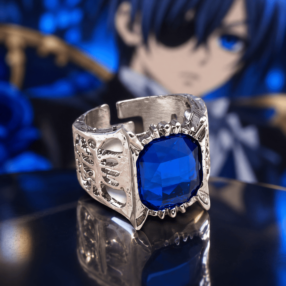 Ciel Phantomhive Blue Signet Adjustable Ring - Black Butler - craftedbykaiyo