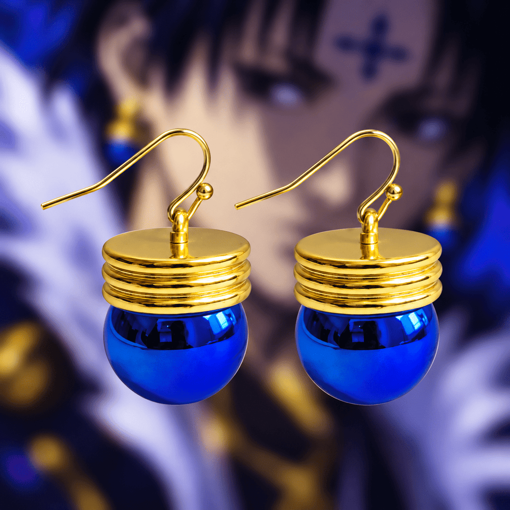 Chrollo's Blue Orb Earrings - HXH - craftedbykaiyo