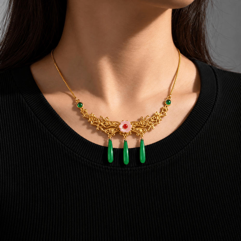 Maomao's Emerald Drop Necklace - The Apothecary Diaries - craftedbykaiyo