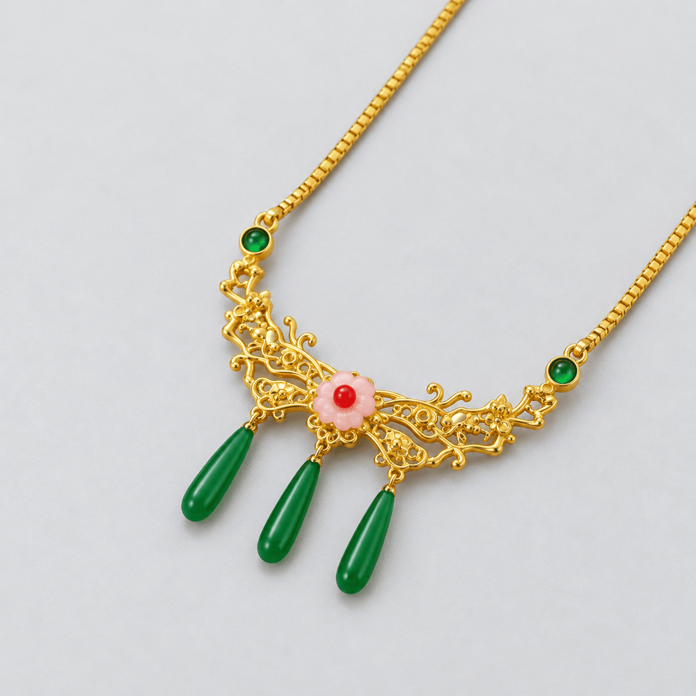 Maomao's Emerald Drop Necklace - The Apothecary Diaries - craftedbykaiyo