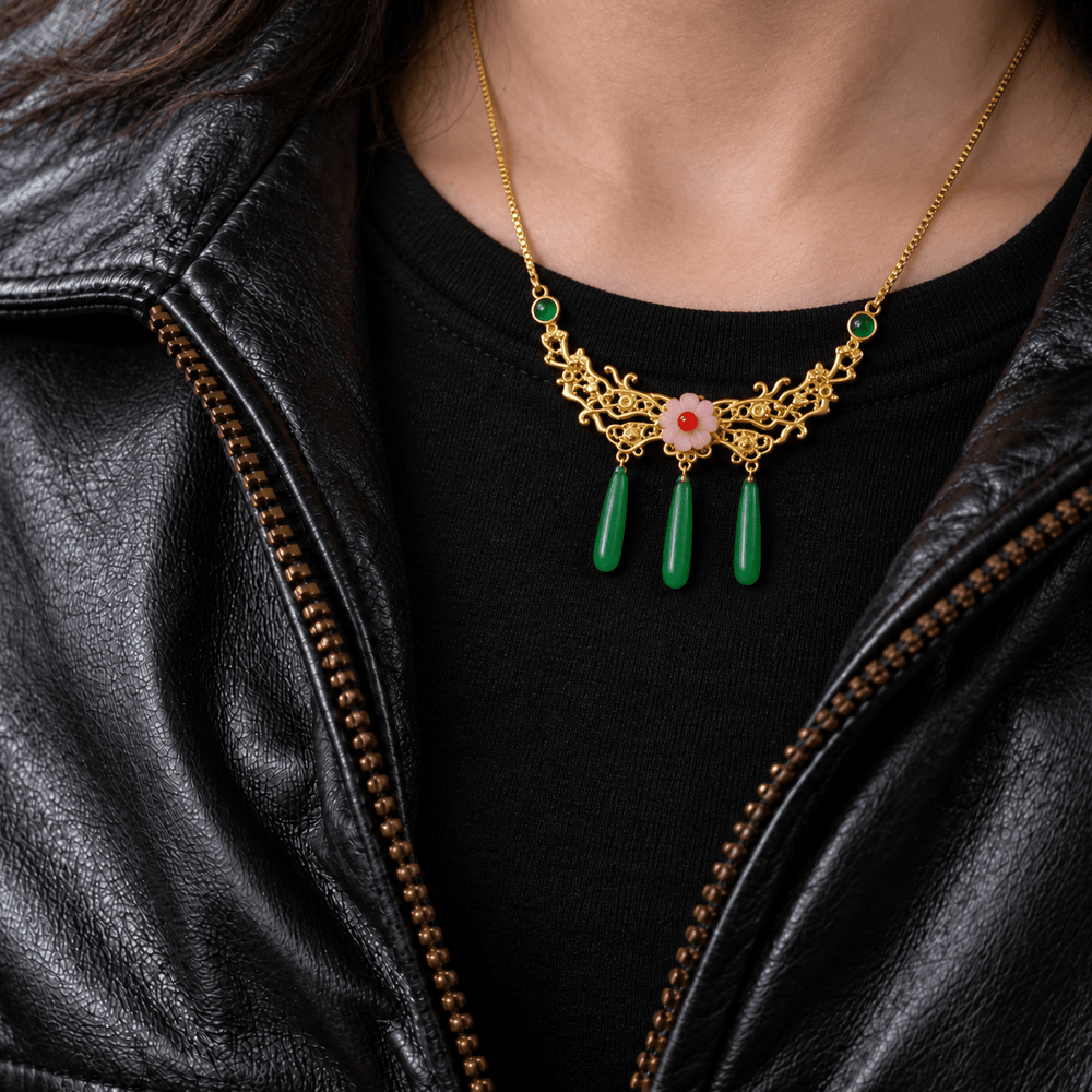 Maomao's Emerald Drop Necklace - The Apothecary Diaries - craftedbykaiyo