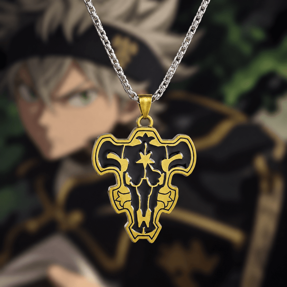 Black Bulls Skull Necklace - Black Clover - craftedbykaiyo