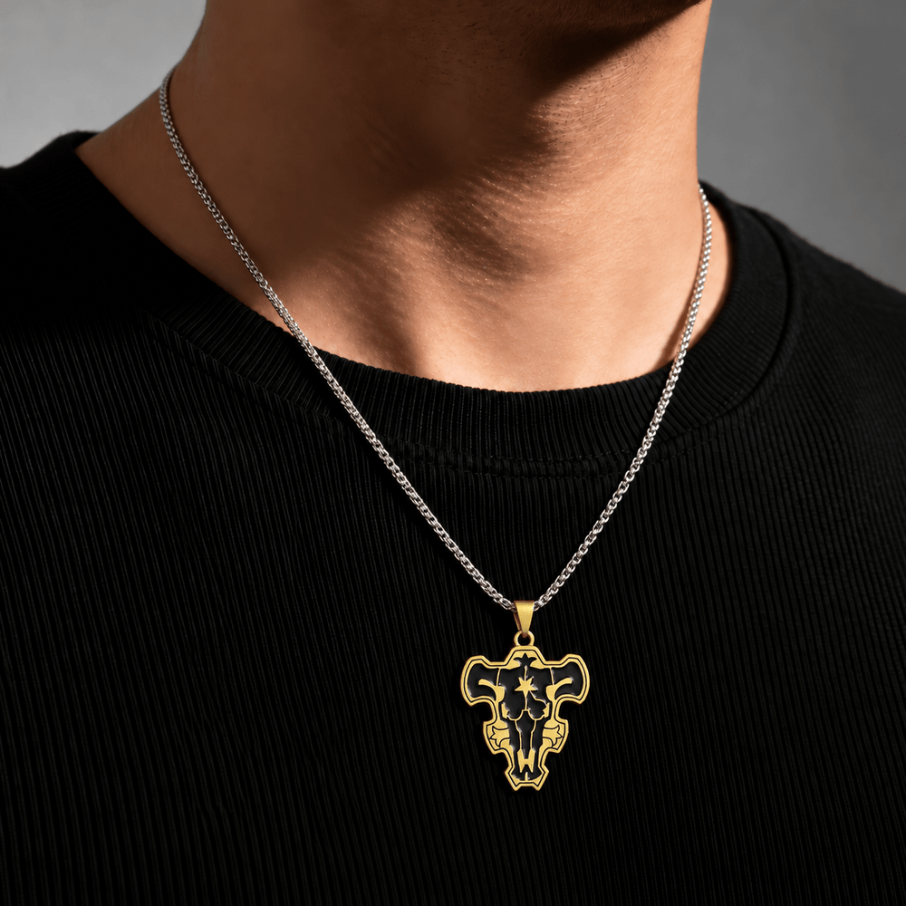 Black Bulls Skull Necklace - Black Clover - craftedbykaiyo