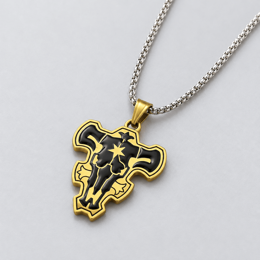 Black Bulls Skull Necklace - Black Clover - craftedbykaiyo
