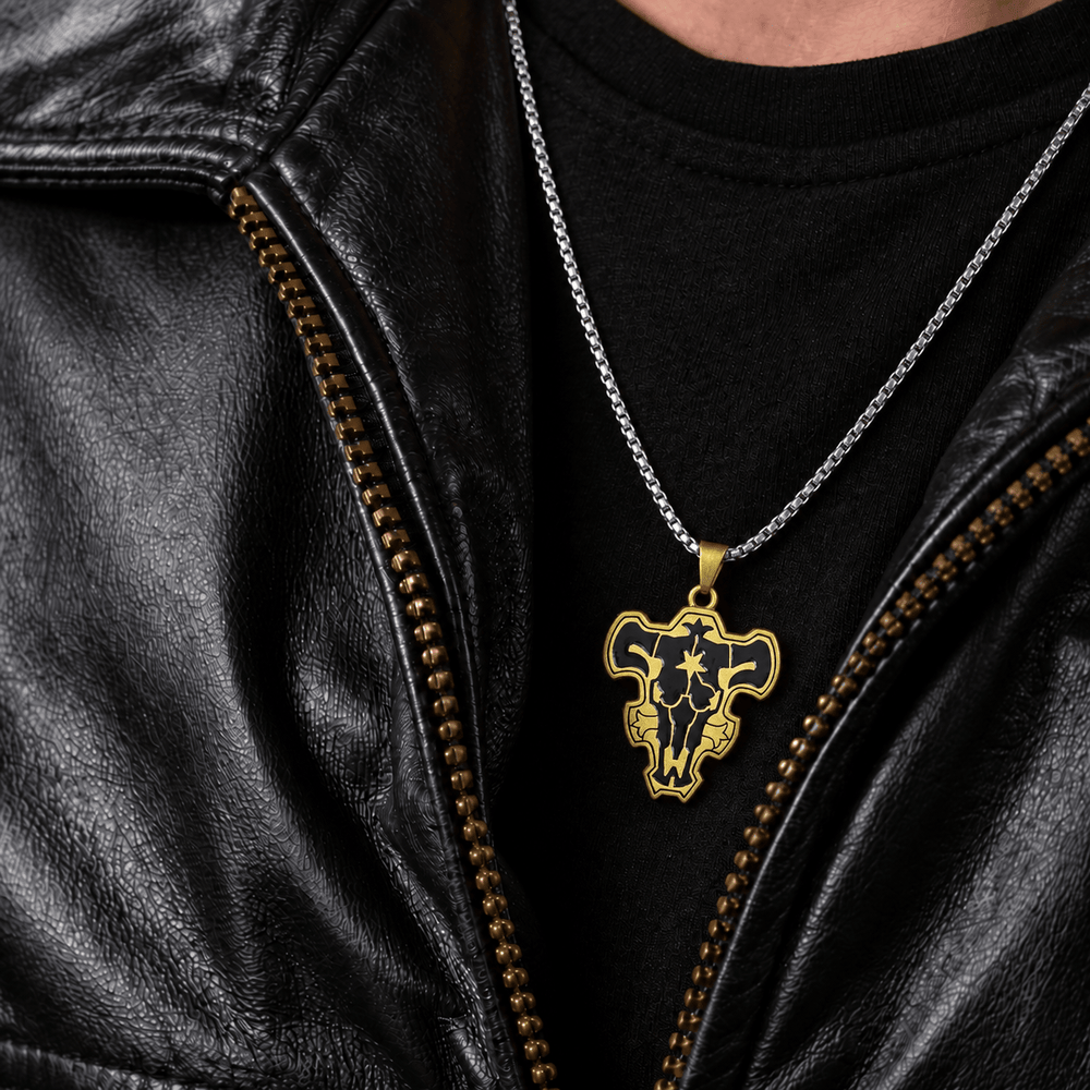 Black Bulls Skull Necklace - Black Clover - craftedbykaiyo