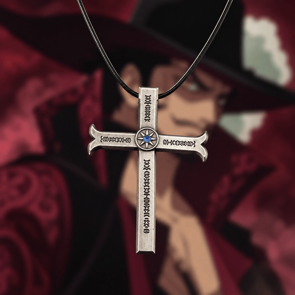 Mihawk's Kogatana Cross Necklace - One Piece - craftedbykaiyo