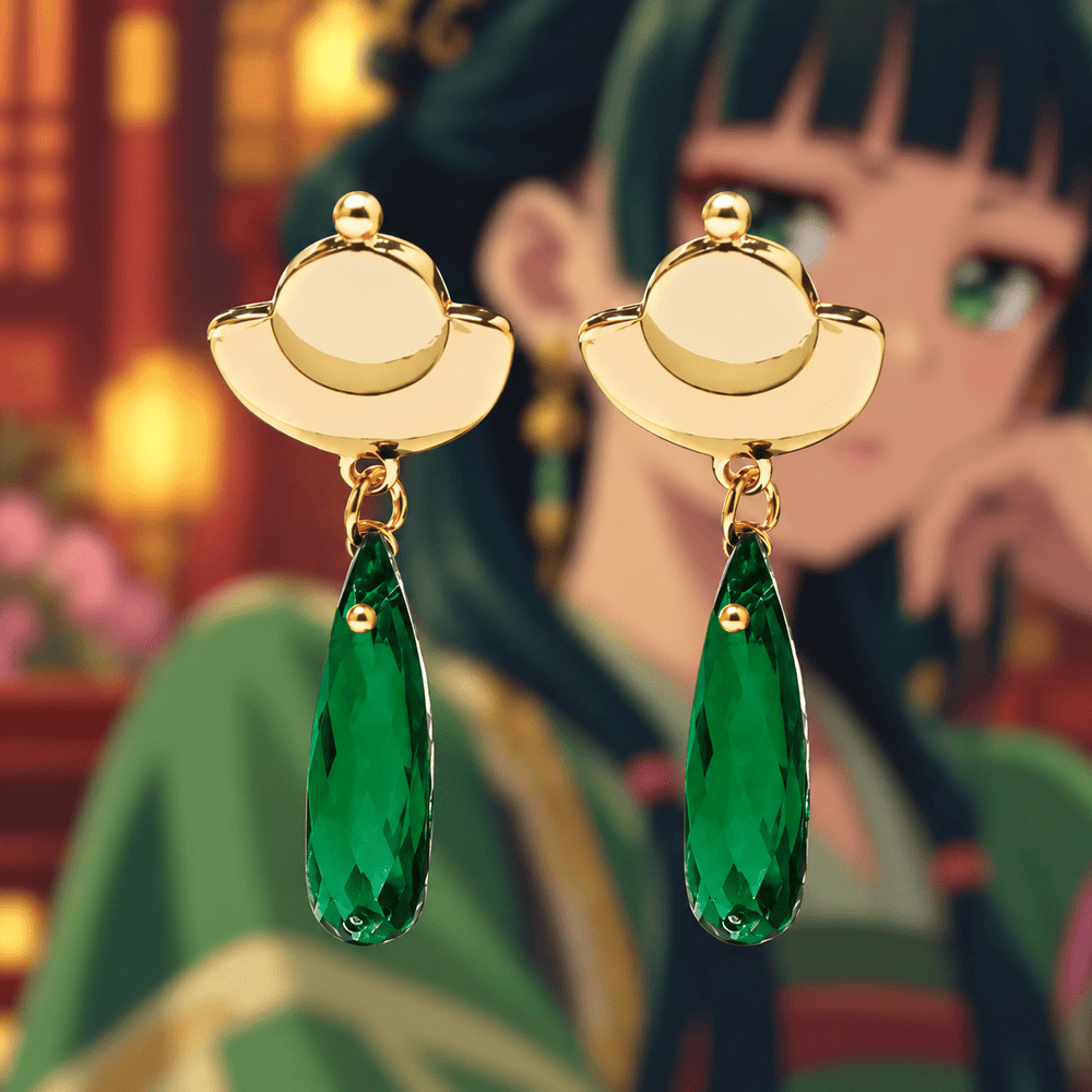 Maomao's Green Drop Earrings - The Apothecary Diaries - craftedbykaiyo